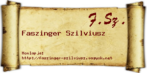 Faszinger Szilviusz névjegykártya